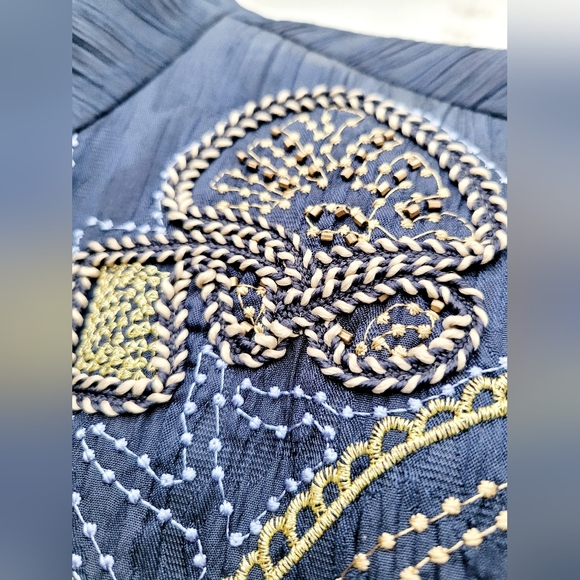 Alfred Dunner Women's Business/Office Blazer Embroidered/Beaded Crinkle Blue 12P - Picture 14 of 16